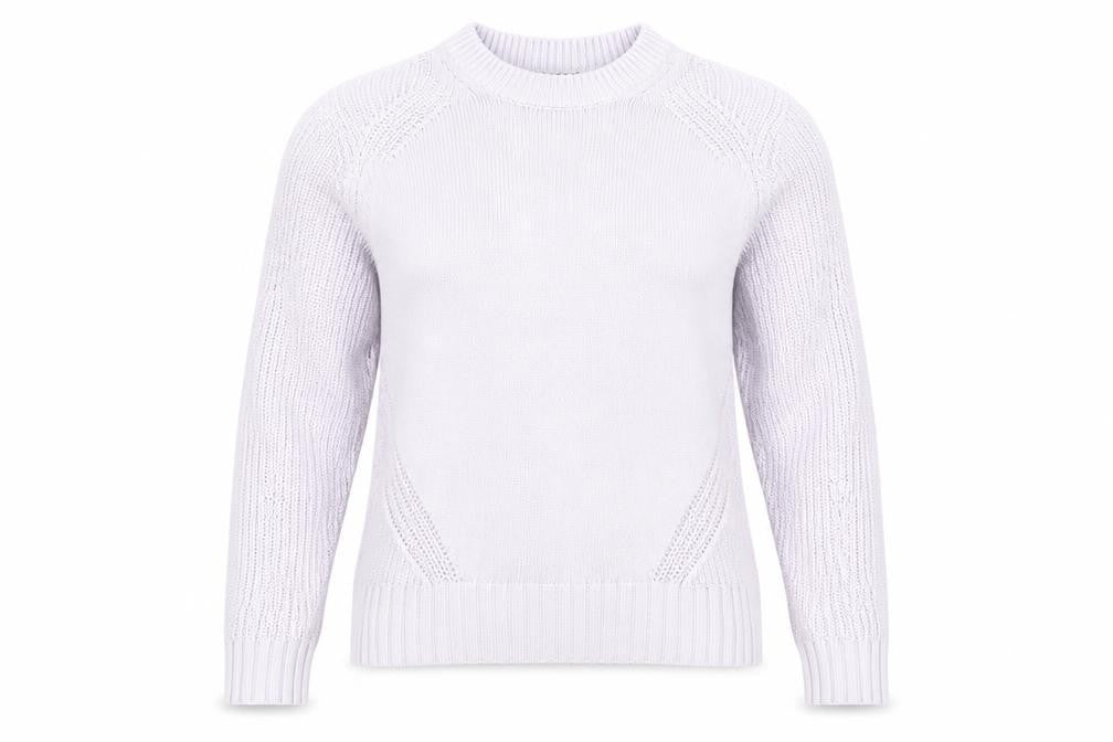 Marks & Spencer Women Lilac Cotton Knit Crew Neck Jumper Small