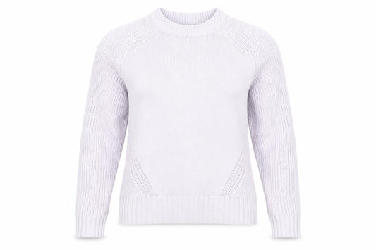 Marks & Spencer Women Lilac Cotton Knit Crew Neck Jumper Small