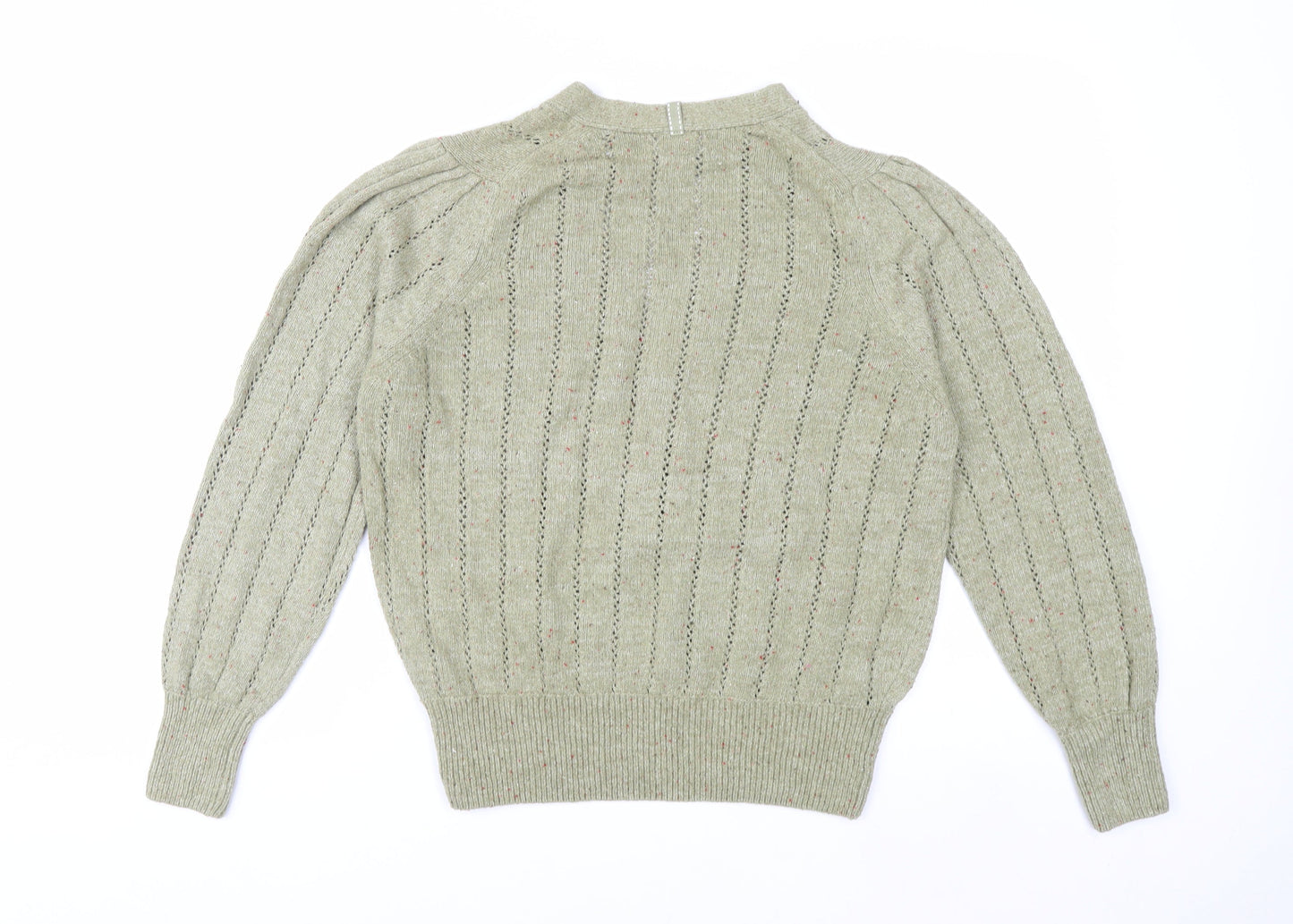 Marks and Spencer Per Una Green Cotton Henley Jumper Women’s Size 14