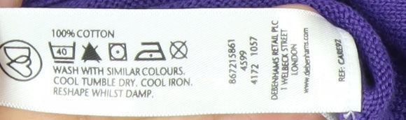 Debenhams Women’s Purple Cotton Open Front Cardigan Size 16