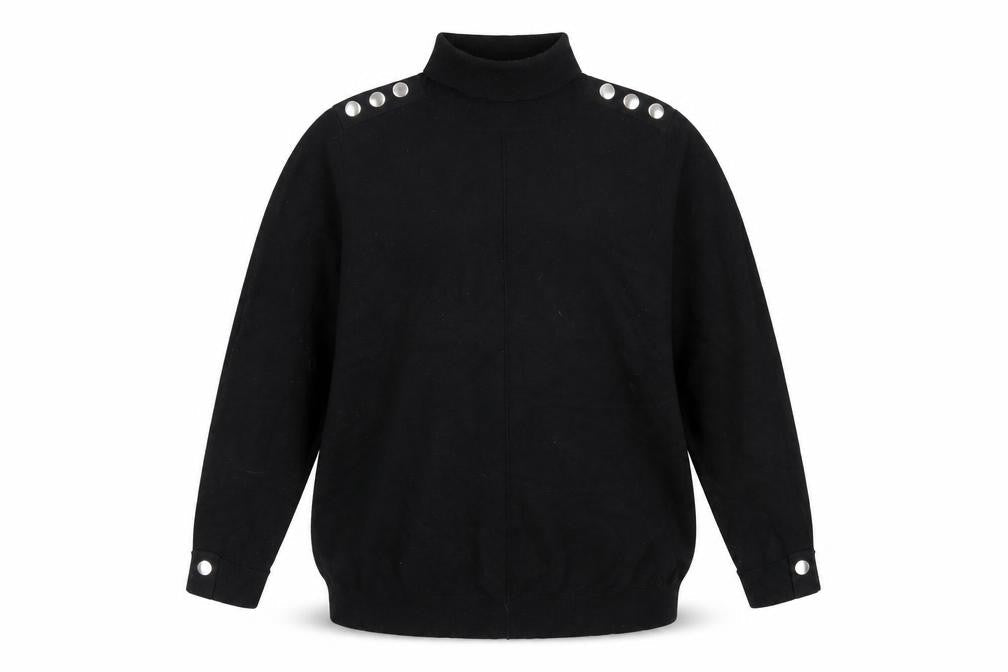 Wallis Women’s Black Roll Neck Button Shoulder Jumper Size 18