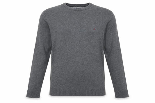 Tommy Hilfiger Men's Grey Cotton Cashmere Crew Neck Jumper Size S