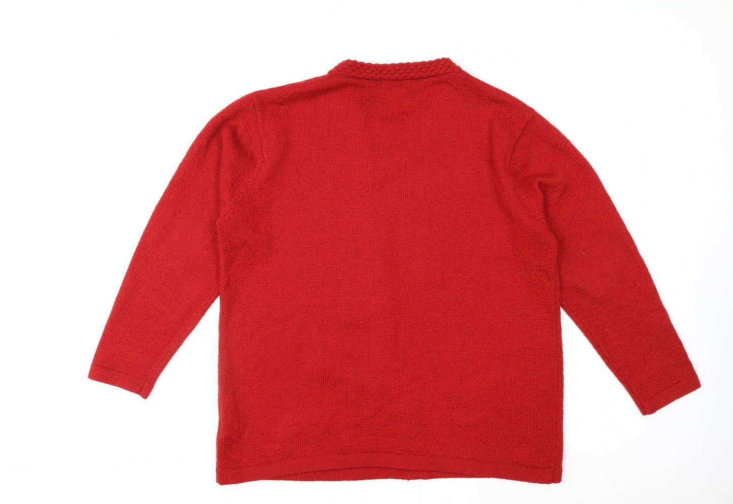 Casamia Women’s Red Floral Beaded Cardigan Plus Size Knitwear
