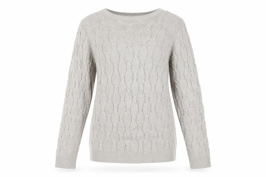 Forever 21 Women’s Beige Cable Knit Jumper Size S Crew Neck Pullover