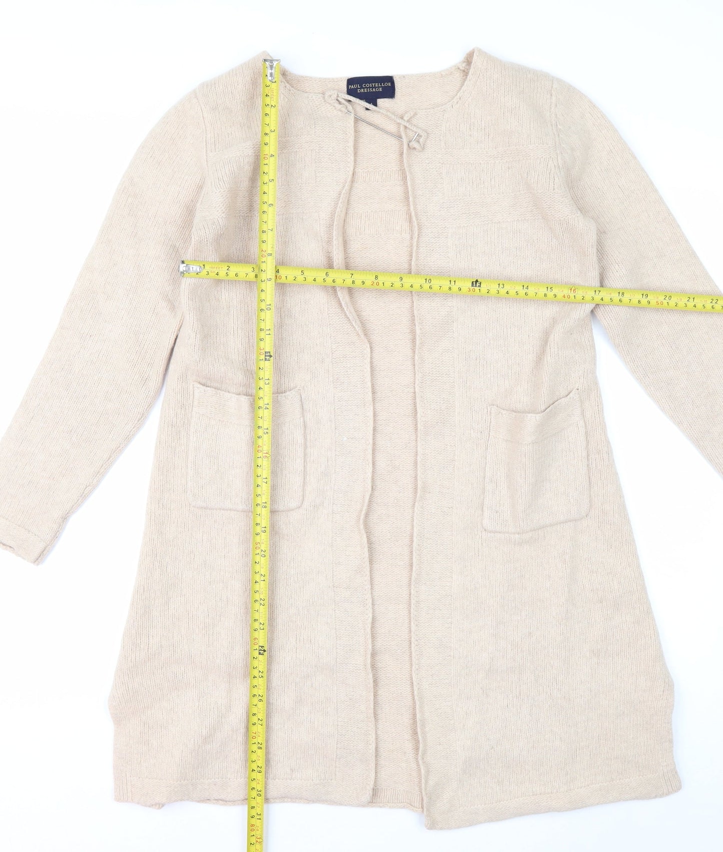 Paul Costelloe Dressage Women’s Beige Wool Blend Long Cardigan S