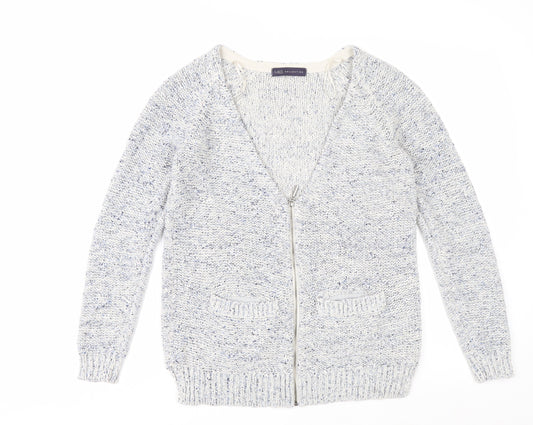 Marks and Spencer Women’s Grey Full Zip Knit Jumper Size 8