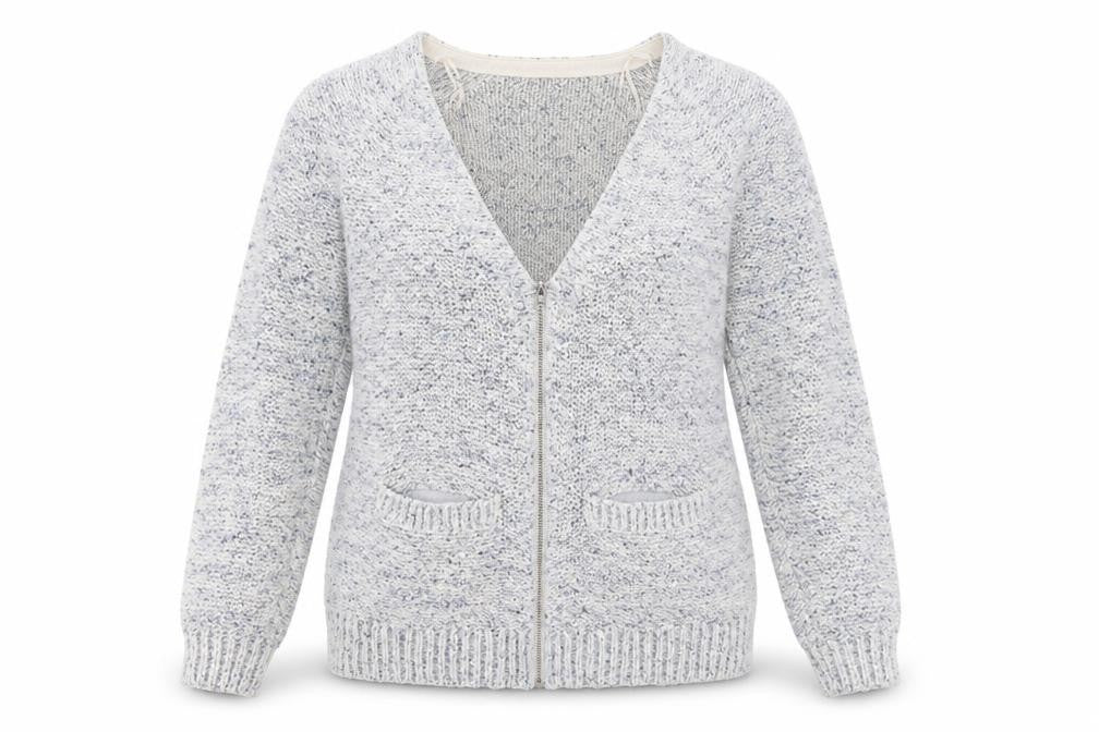 Marks & Spencer Women’s Grey Full Zip Knit Jumper Size 8