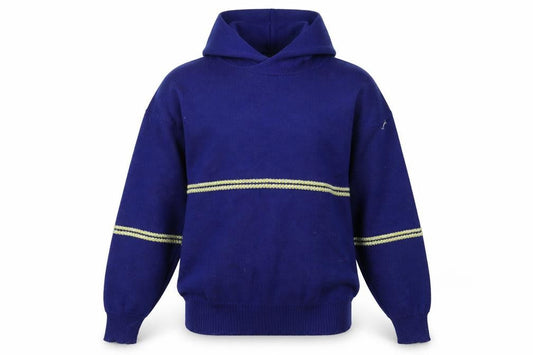 Reiver Men’s Blue Wool Pullover Hoodie Medium Classic Knit