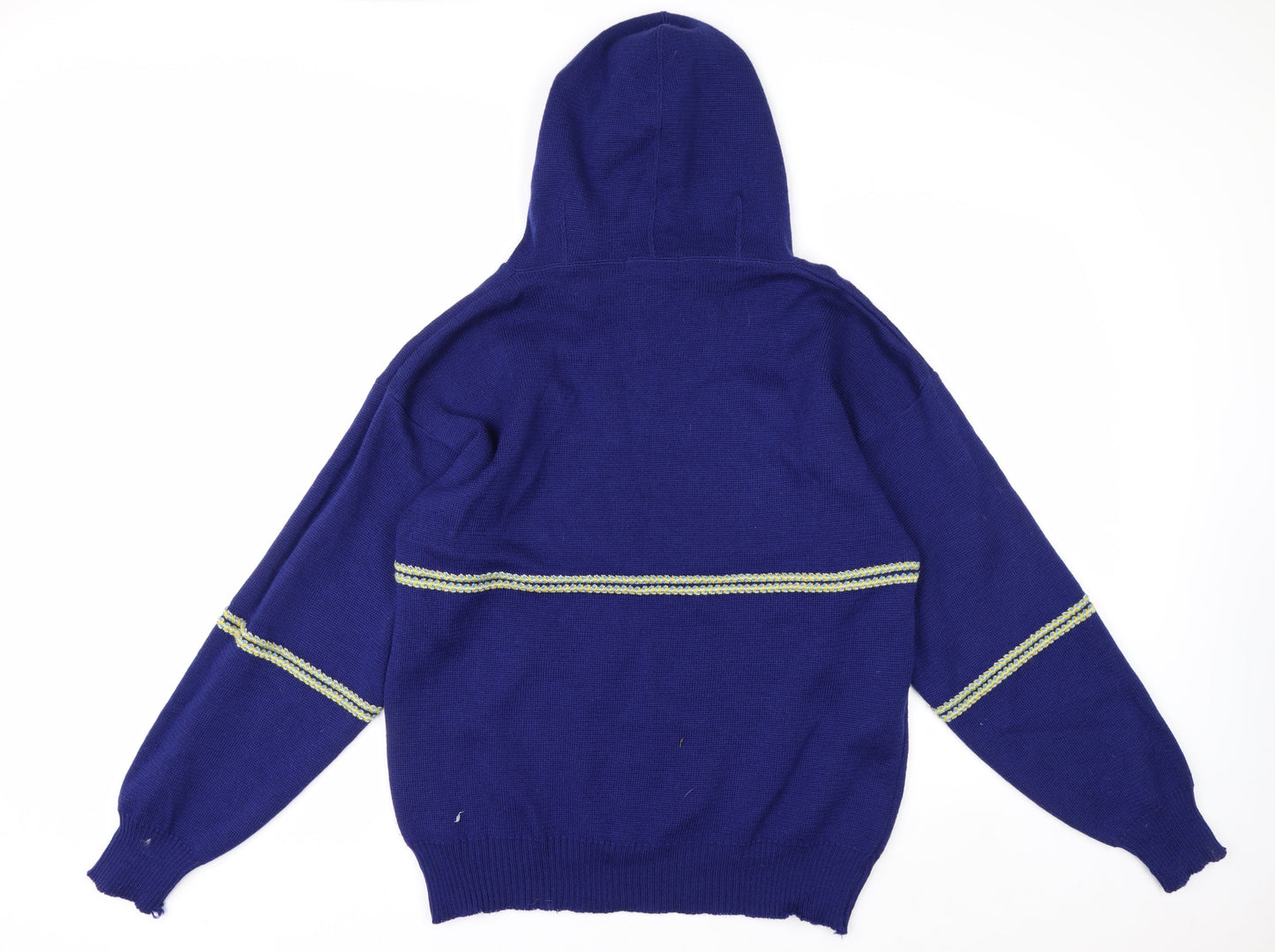 Reiver Men’s Blue Wool Pullover Hoodie Medium Classic Knit