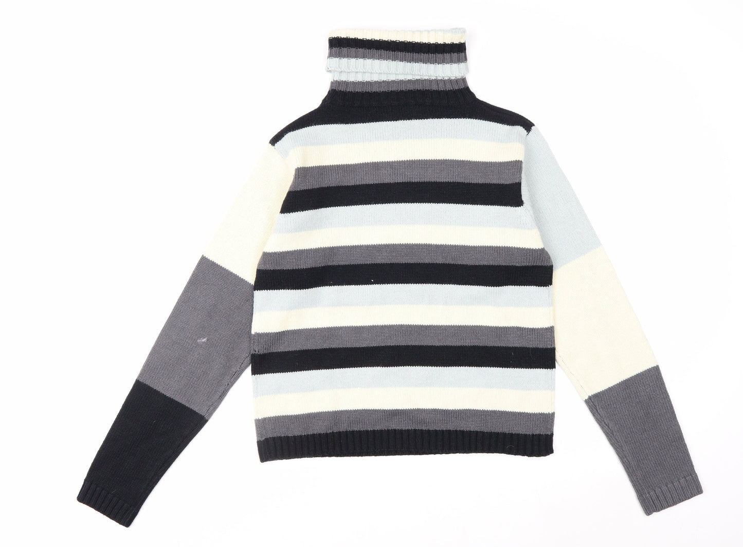AD Woman Multicoloured Roll Neck Striped Knit Jumper M