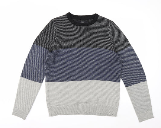 Broken Standard Men's Multicoloured Crew Neck Acrylic Pullover Jumper M
