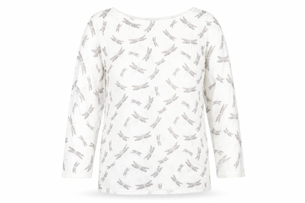 Next Women White Dragonfly Print Acrylic Pullover Jumper Size 14