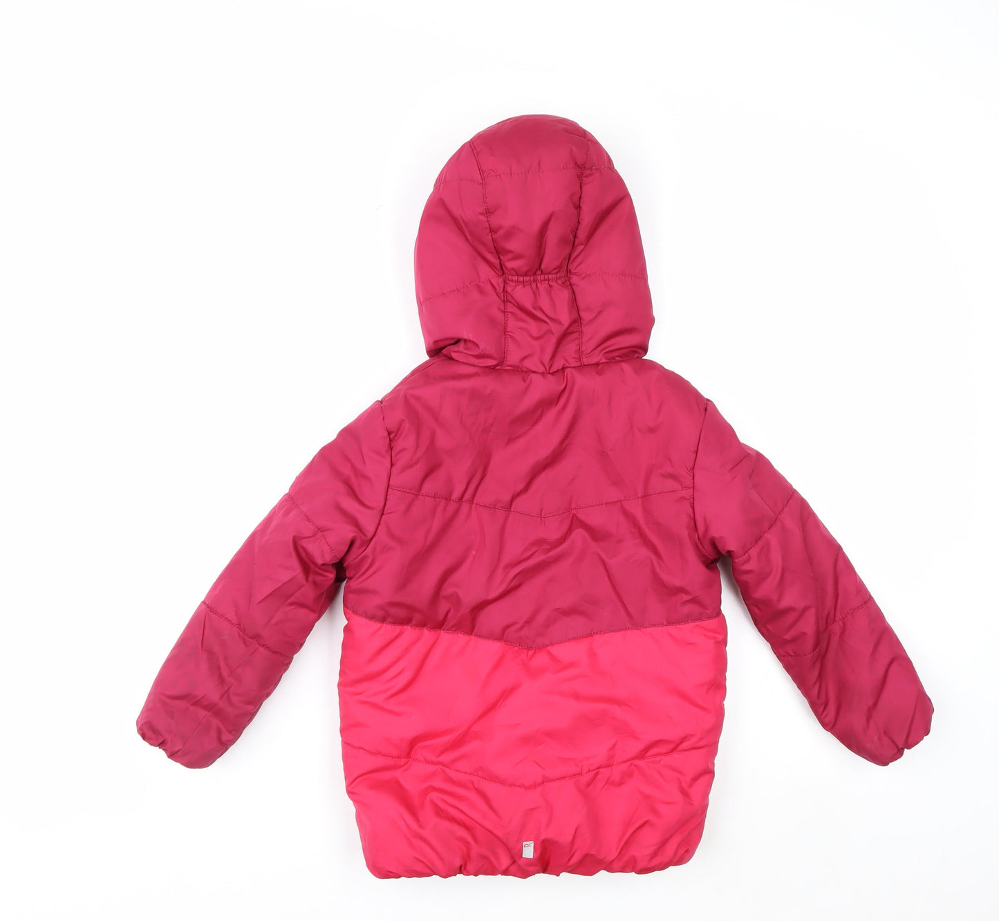 Regatta Girls Pink Hooded Puffer Jacket 5-6 Years Winter Lined Coat