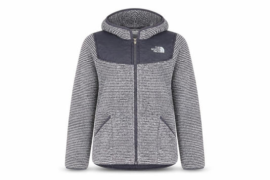 The North Face Girls Grey Hooded Fleece Jacket Size 14-15 Years