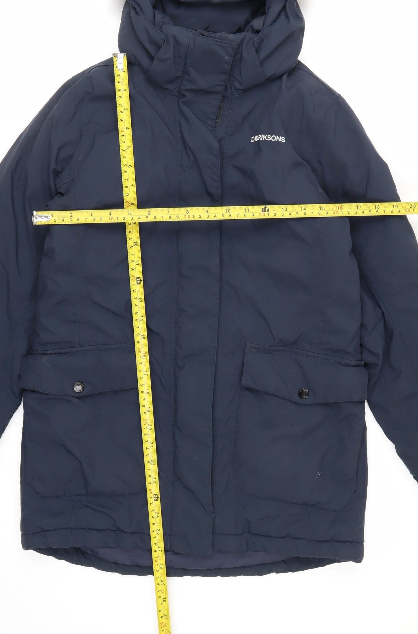 Didriksons Boys Blue Waterproof Parka Coat 12 Years Hooded Insulated