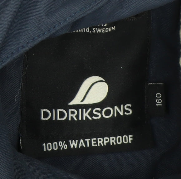 Didriksons Boys Blue Waterproof Parka Coat 12 Years Hooded Insulated