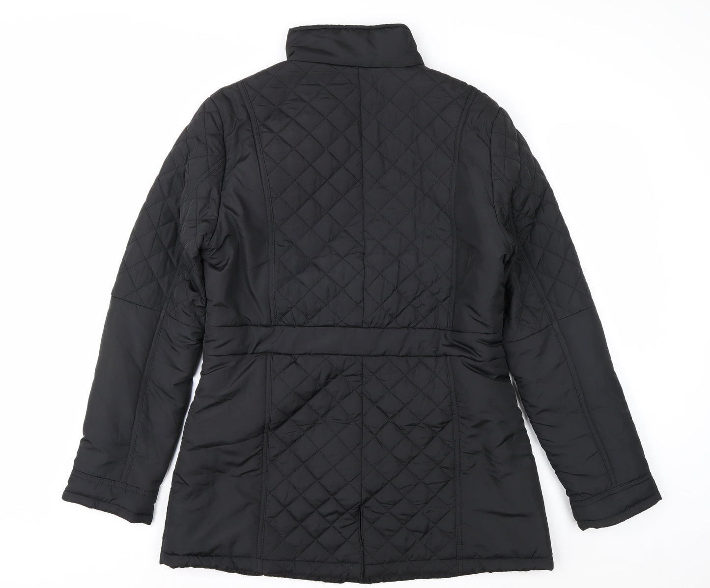 Next Women's Black Quilted Mid-Length Coat Size 16 Regular
