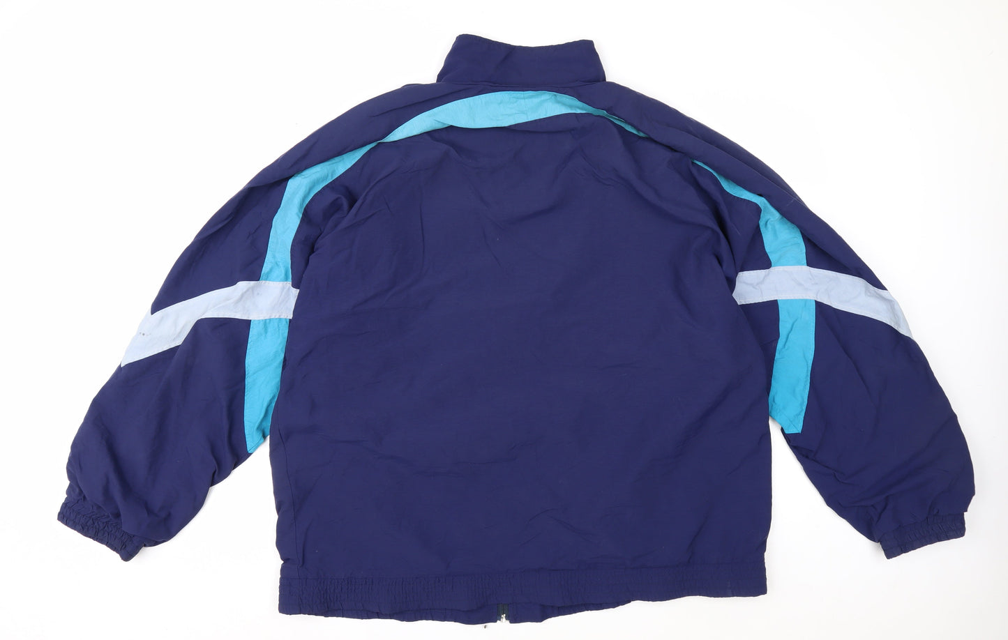 Adidas Men's Blue XL Retro Windbreaker Jacket with Full Zip