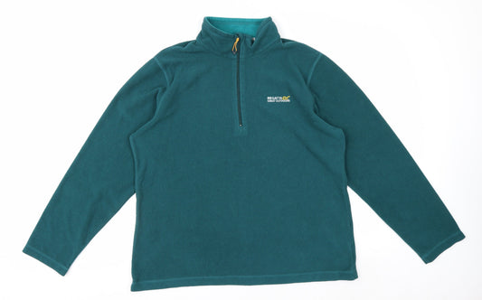 Regatta Great Outdoors Women Teal 1/4 Zip Fleece Sweatshirt UK 18