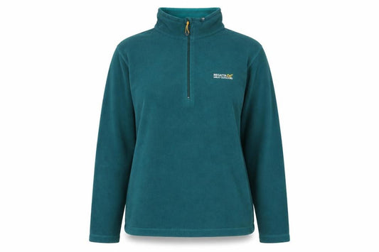 Regatta Great Outdoors Women Teal 1/4 Zip Fleece Sweatshirt UK 18