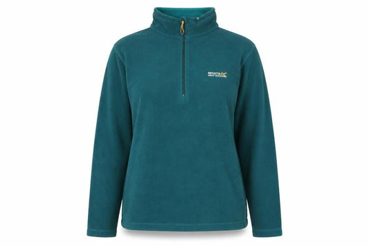 Regatta Great Outdoors Women Teal 1/4 Zip Fleece Sweatshirt UK 18