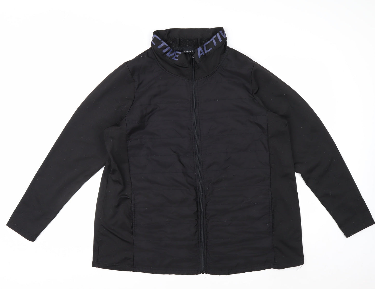 Active by Zizzi Black Softshell Mid-Length Full Zip Jacket M