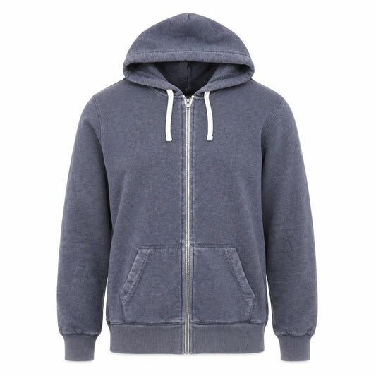 Jack Wills Men's Blue XS Full Zip Hoodie with Logo and Pockets