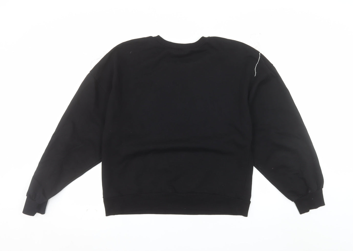 ZARA Trafaluc Women Black Beaded Pullover Sweatshirt Size M