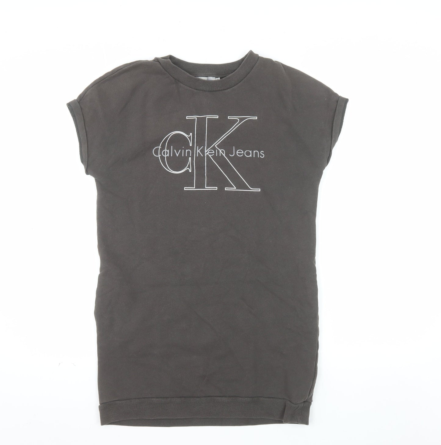 Calvin Klein Jeans Women's Black Small Logo Pullover Sweatshirt
