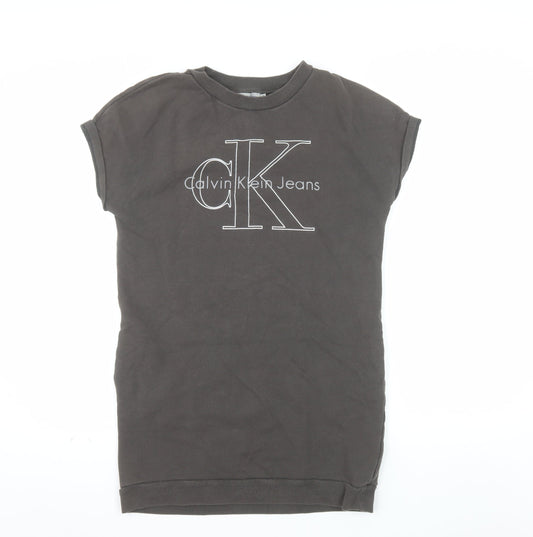 Calvin Klein Jeans Women's Black Small Logo Pullover Sweatshirt