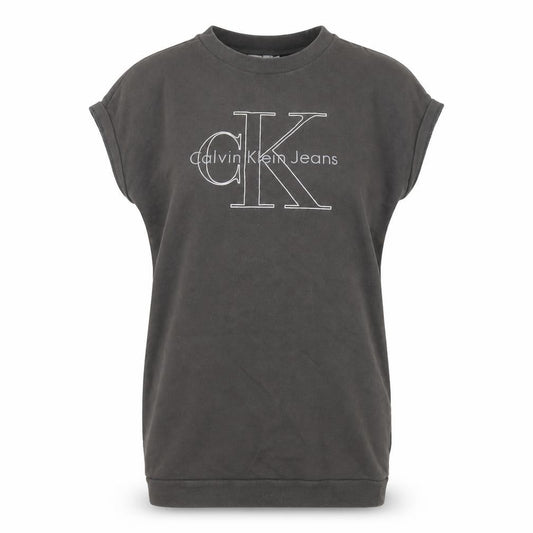 Calvin Klein Jeans Women's Black Small Logo Pullover Sweatshirt