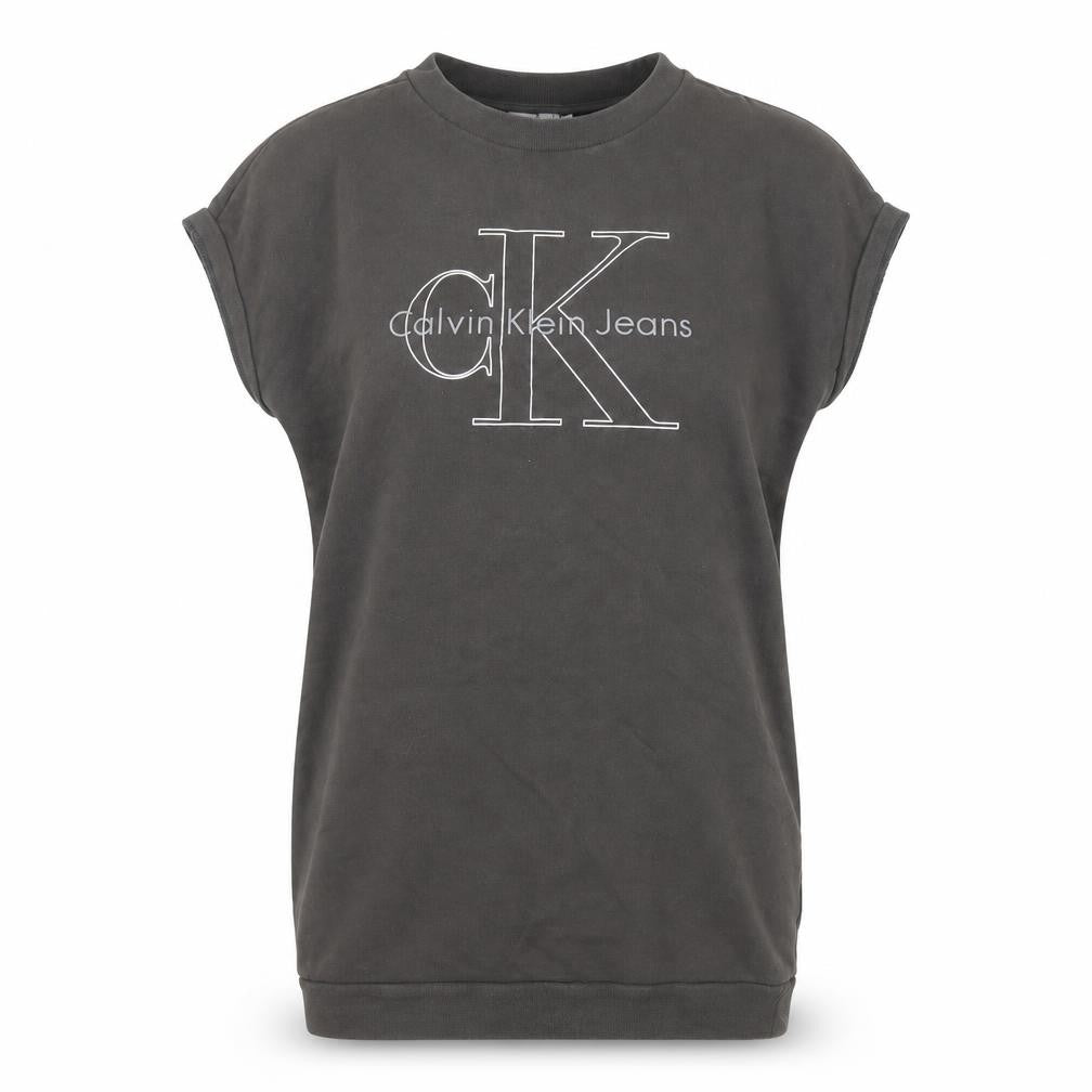 Calvin Klein Jeans Women's Black Small Logo Pullover Sweatshirt