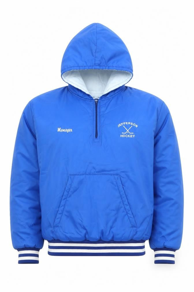 Holloway Men's Blue 2XL Windbreaker Hockey Jacket Hooded Vintage