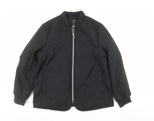 Marks and Spencer Women's Black Size 12 Bomber Jacket Shower Resistant