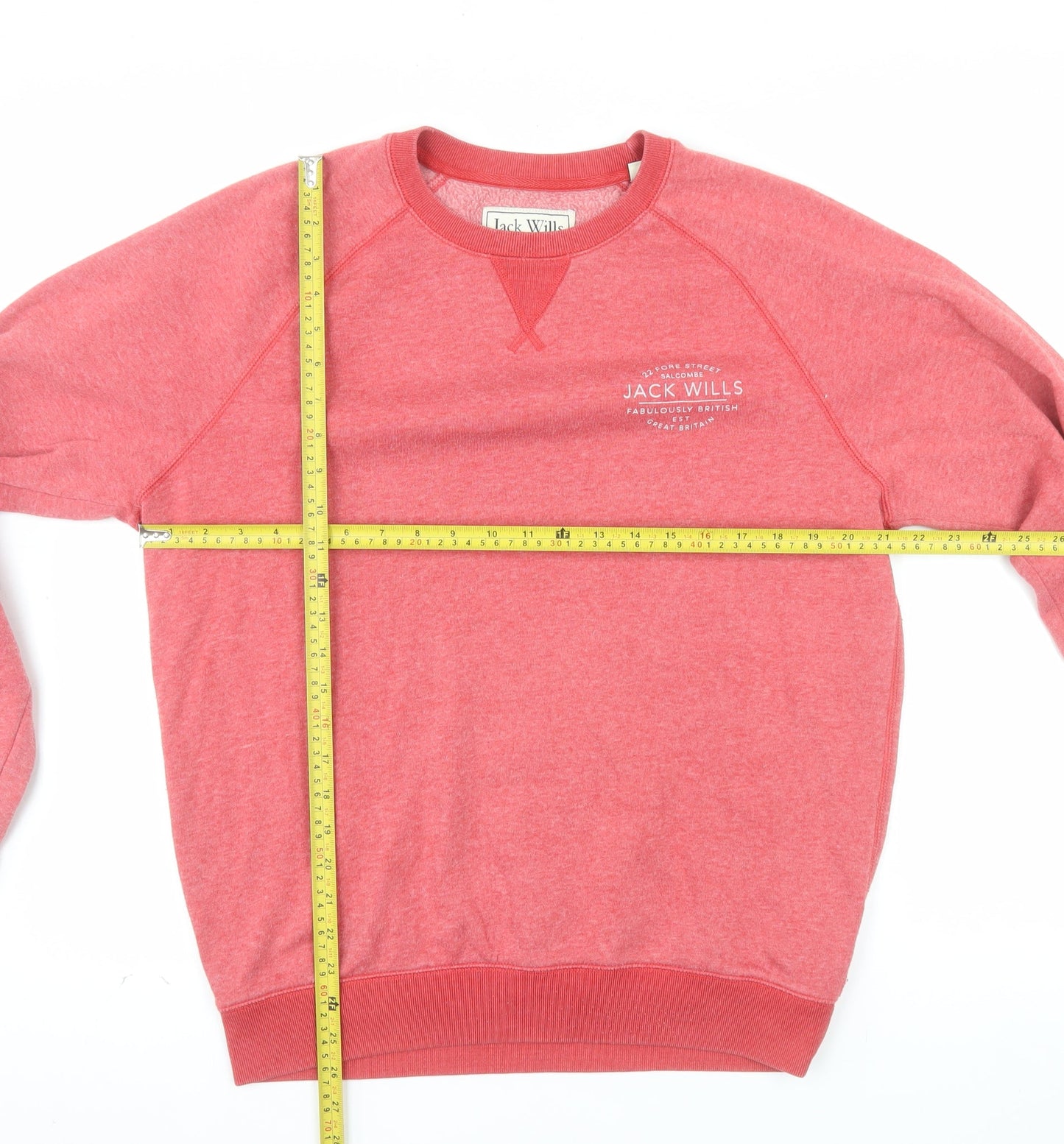 Jack Wills Men's Red Classic Fit Crew Neck Sweatshirt Size L