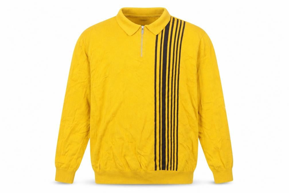 Next Men's Yellow XL Collared Half Zip Cotton Jumper