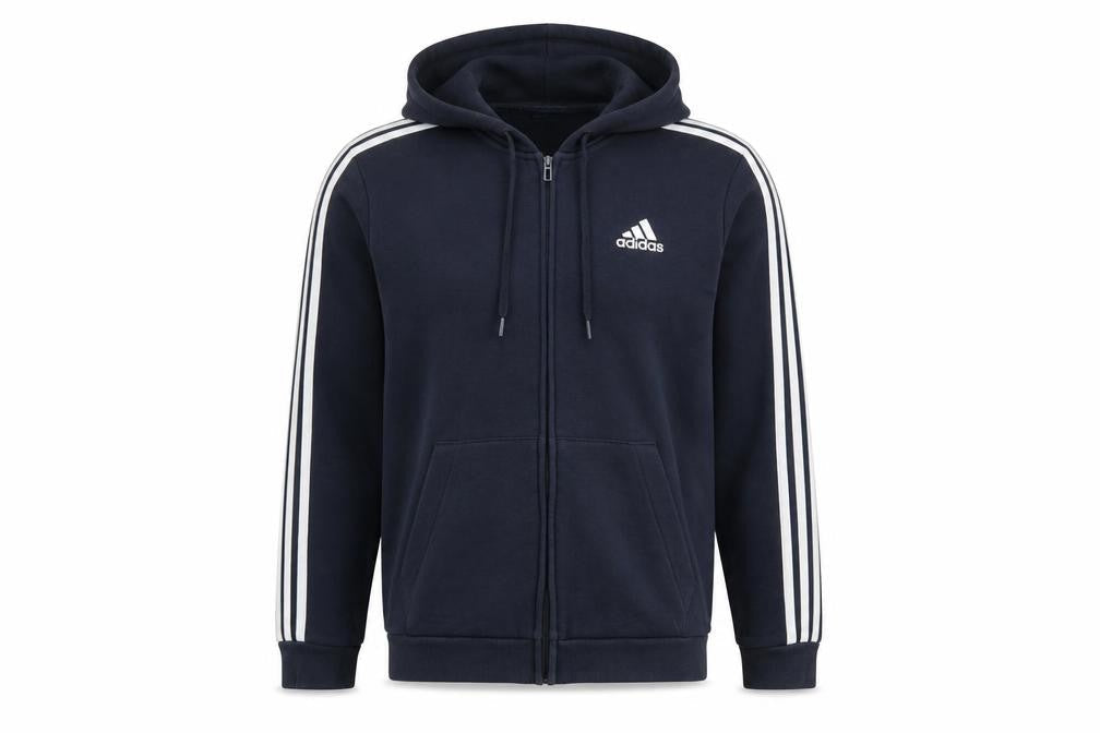 Adidas Men's Blue Full Zip Hoodie M Classic Sports Style