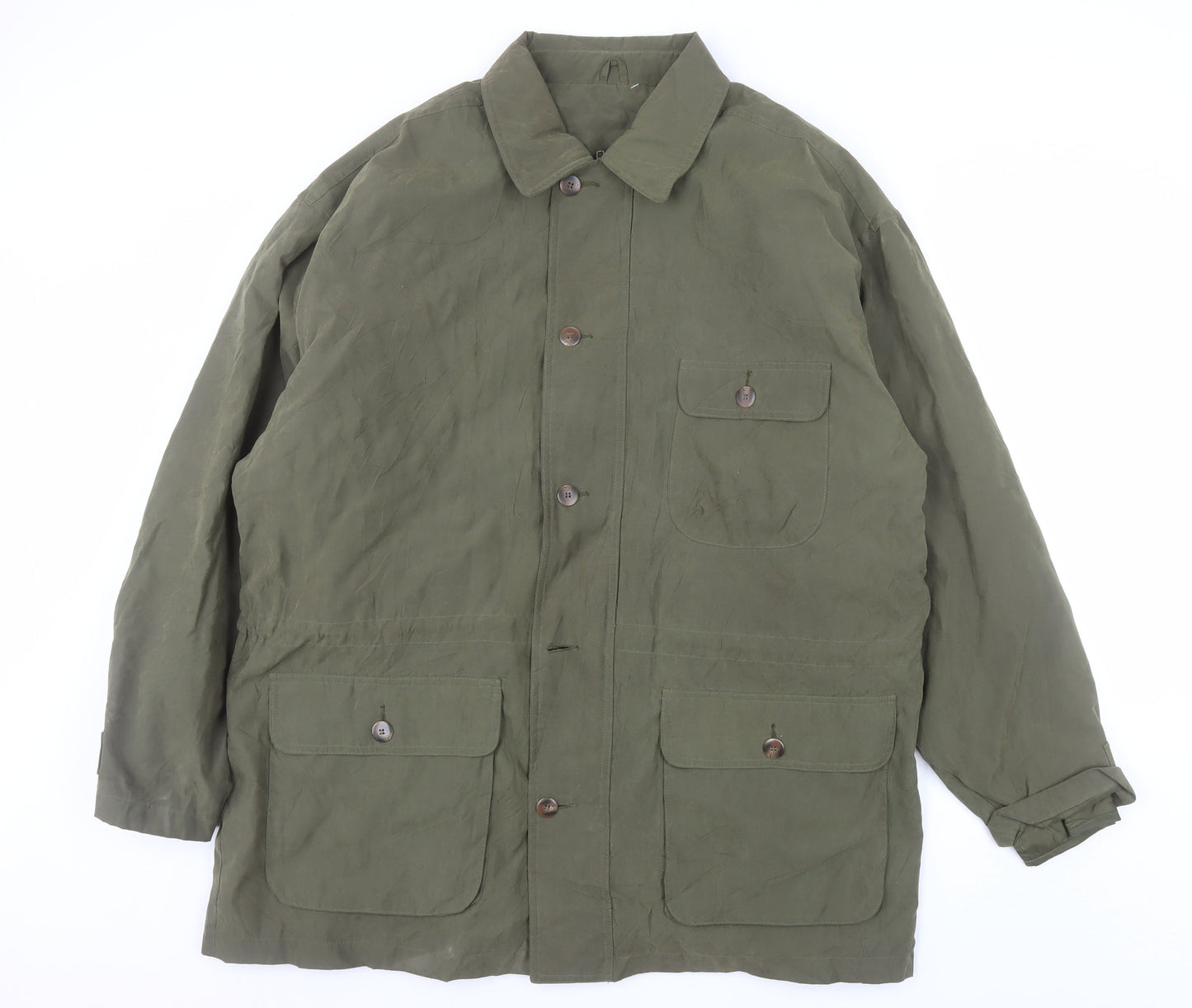 Trader Bay Men's Green L Military Style Lined Jacket Workwear Outdoor