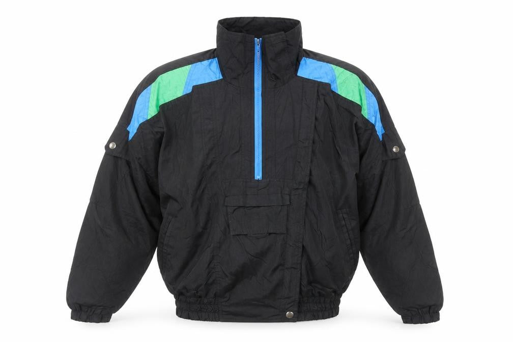 Kaotic by Andy Johns Men's Black M 90s Windbreaker Nylon Jacket