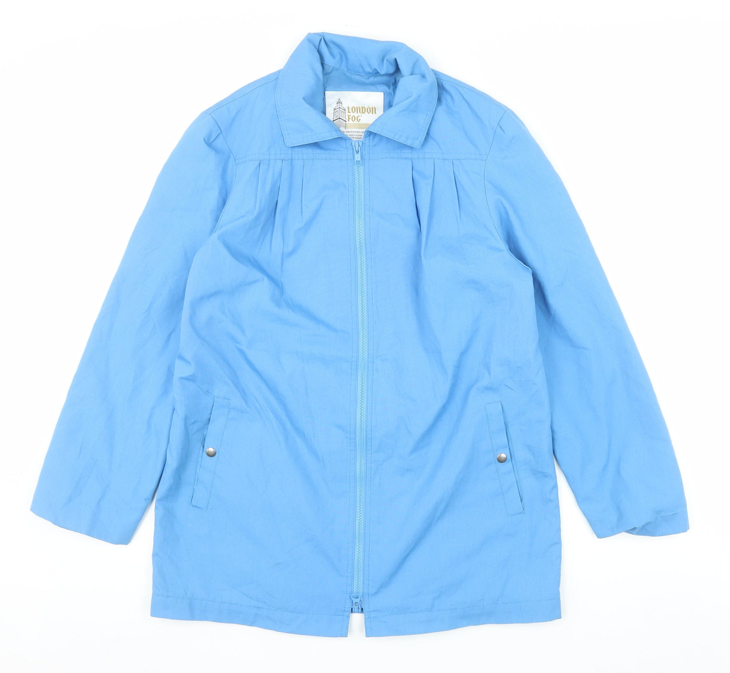 London Fog Women Blue Rain Coat Size 6 Mid-Length Waterproof
