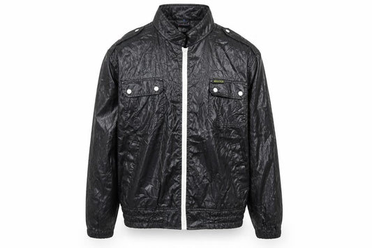 Mecca Men's Black Bomber Jacket L Stand-Up Collar Full Zip