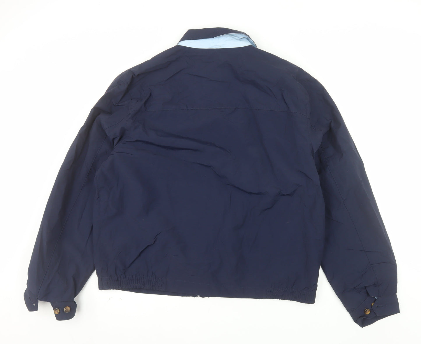 Eddie Bauer Men's Blue L Lightweight Cotton Nylon Zip Jacket