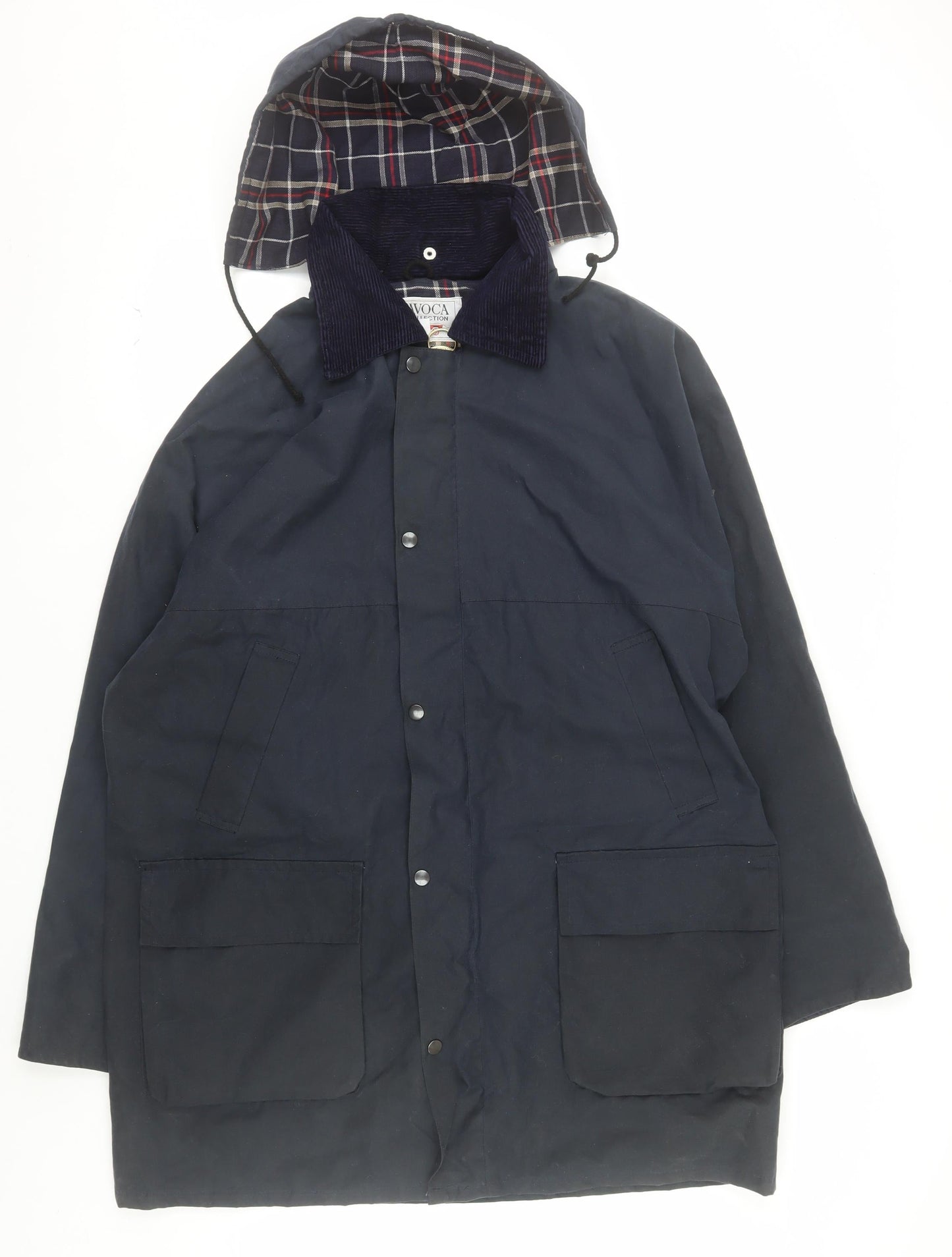 Avoca Men's Blue L Hooded Cotton Rain Coat with Pockets