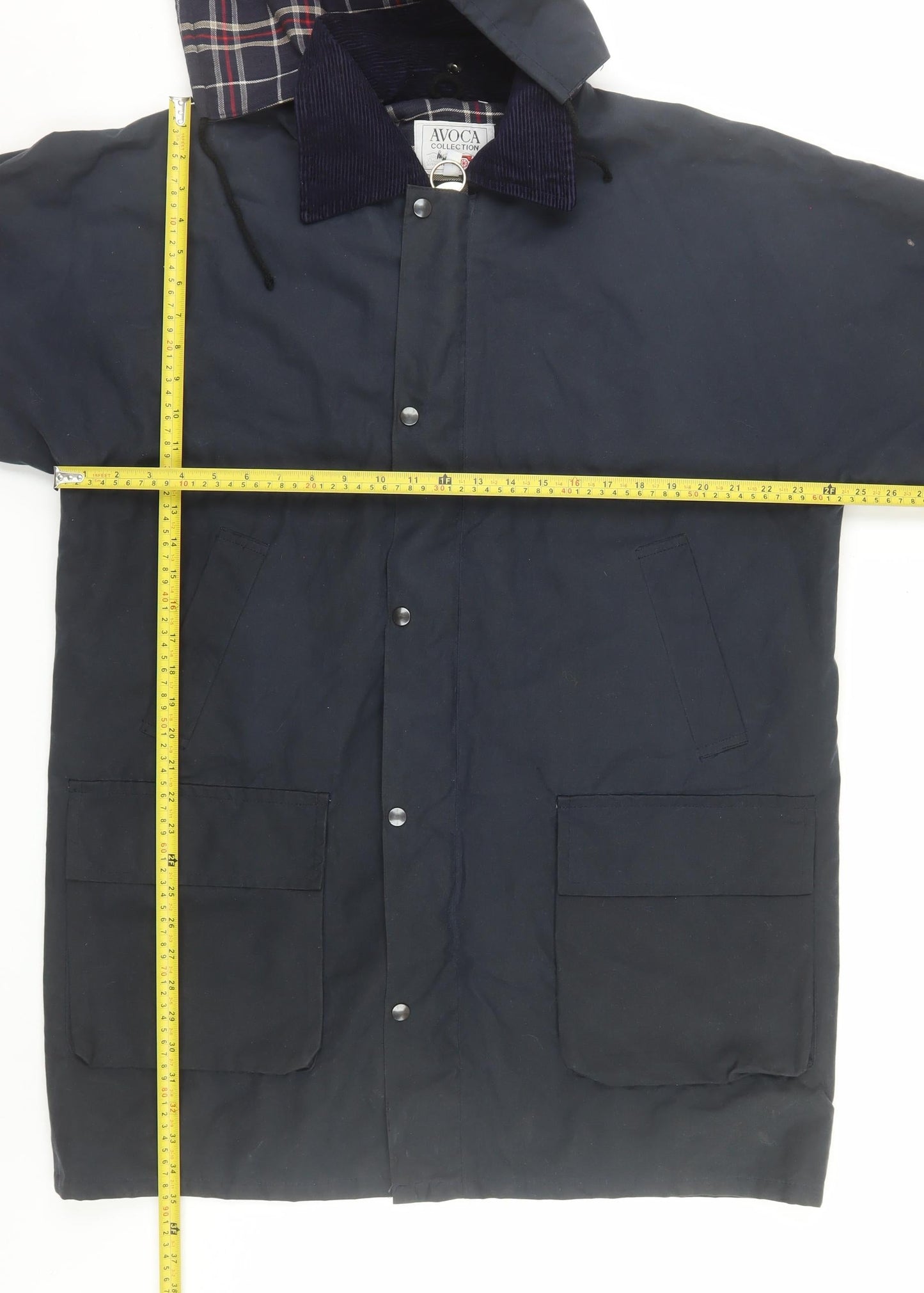 Avoca Men's Blue L Hooded Cotton Rain Coat with Pockets