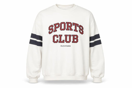 4th & Reckless Unisex White Sports Club Cotton Sweatshirt M