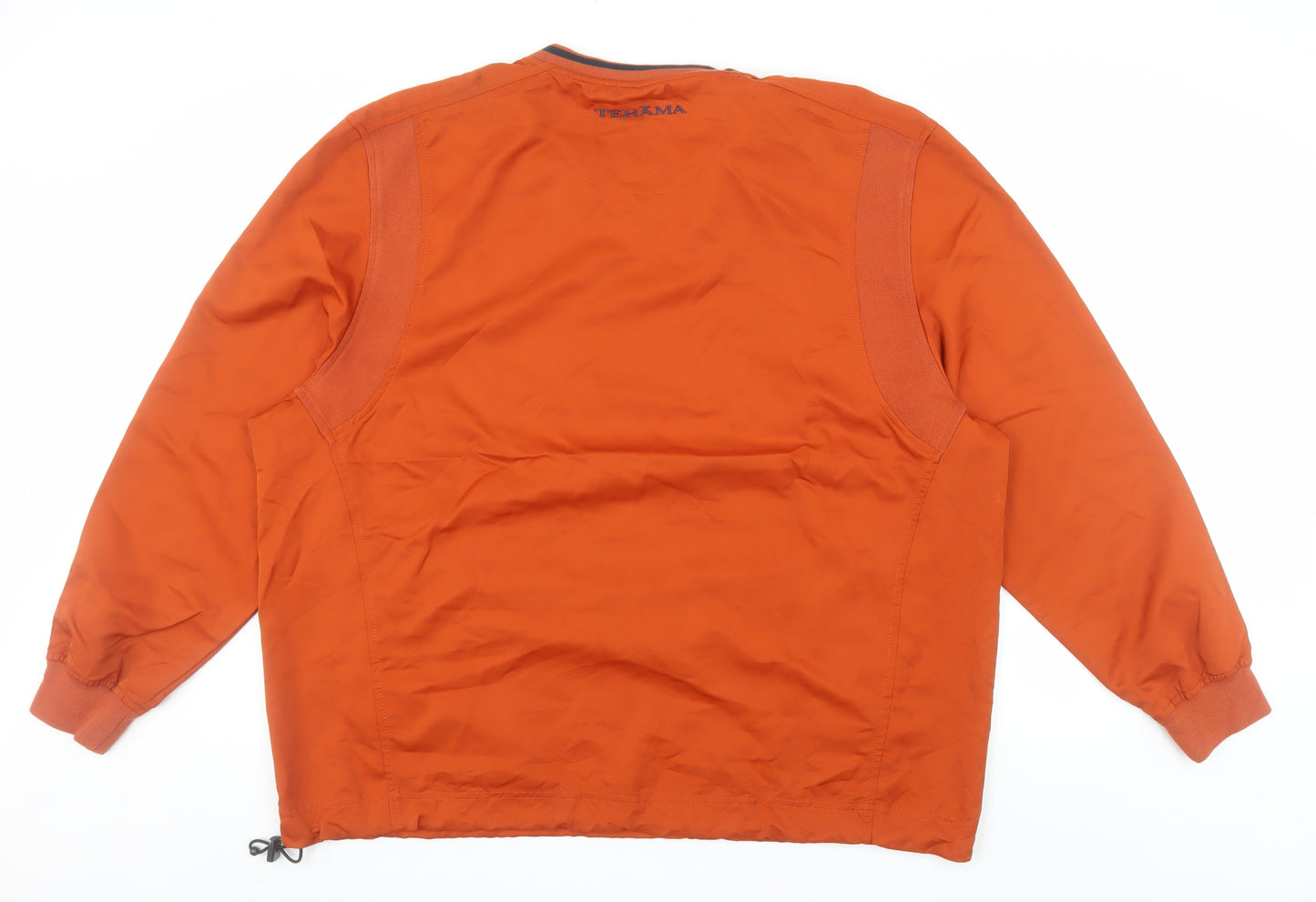 Tehama Men's Orange XL V-Neck Pullover Sweatshirt with Zip Pockets