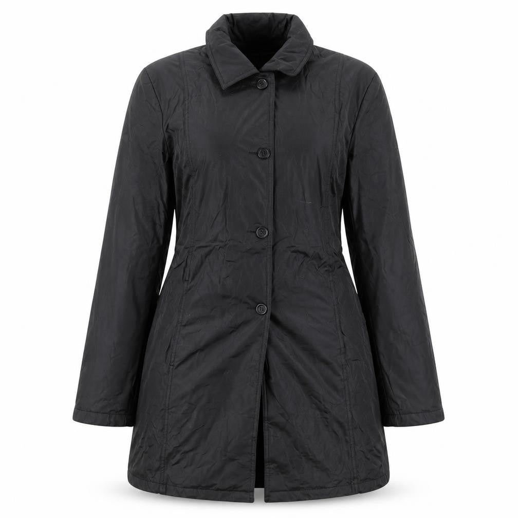 Rampage Womens Black Long Rain Coat Medium Water Resistant