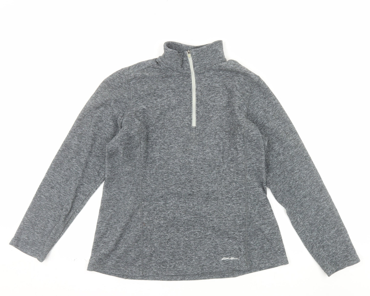 Eddie Bauer Women's Grey 1/4 Zip Pullover Sweatshirt M Polyester