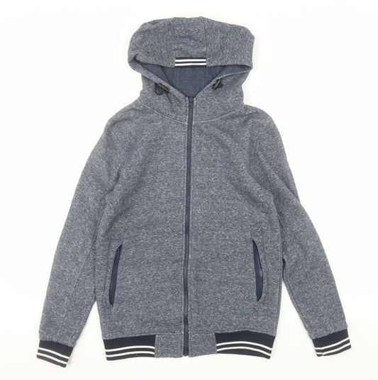 Universal Traveller Men's Blue Full Zip Hoodie XS Fleece Cotton Blend