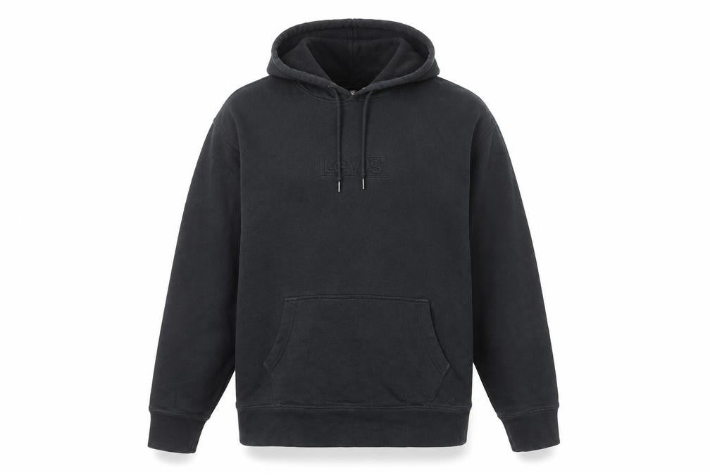 Levi's Men's Black Pullover Hoodie L Logo Fleece Sweatshirt